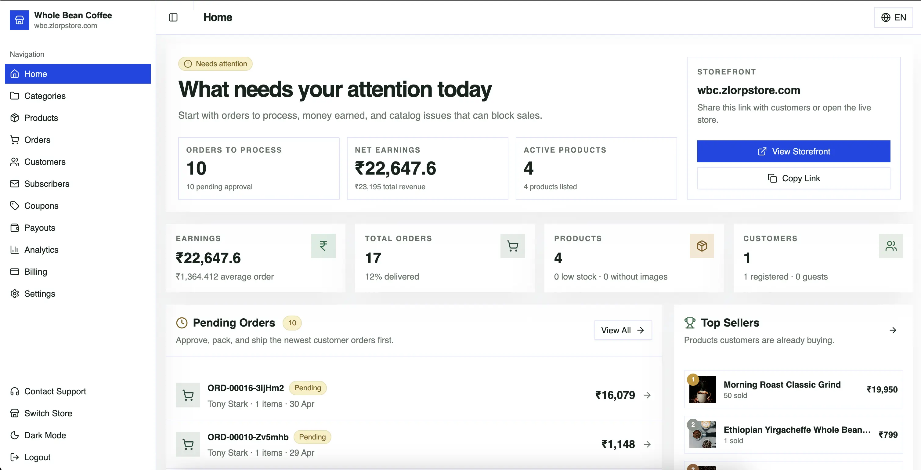 zlorp dashboard preview